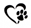 Precut Vinyl Stencils -  Paw Heart